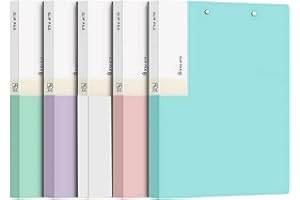 MYUOOT Heavy Duty Portable File Organizer - No Hole Folder with Double Steel Clips, Punchless Clamp Binder, Slim Document Holder for Desk/Backpack/Laptop Bag, 5 Pack