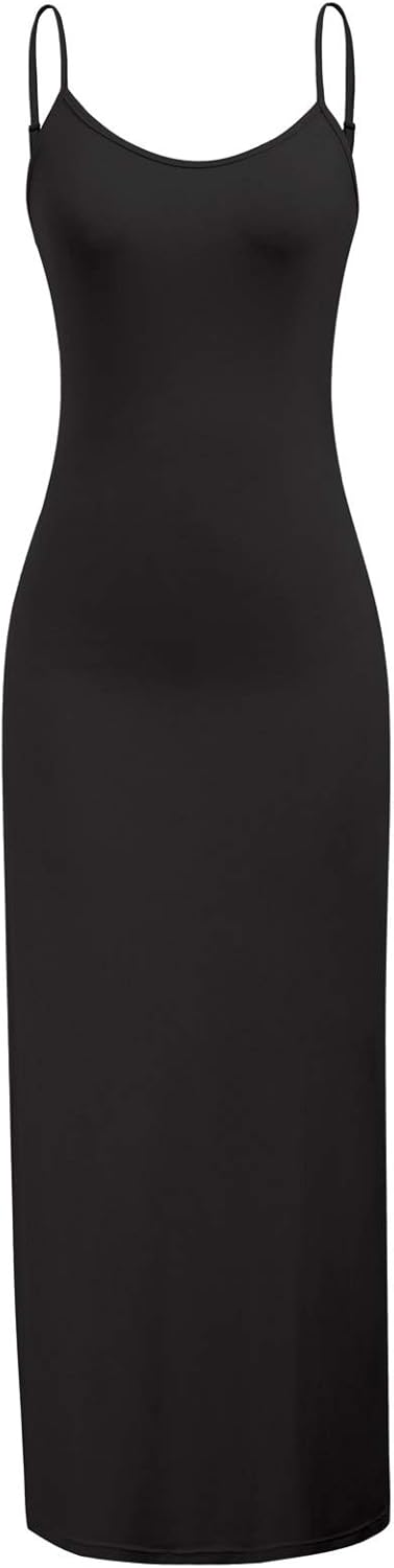 Kate Kasin Women Adjustable Spaghetti Underwear Cami Full Slip Maxi Dress at  Women’s Clothing store
