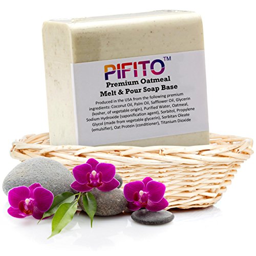 Pifito Premium Oatmeal Melt and Pour Soap Base (2 lb) - Natural Vegetable Glycerin Soap Base - Excellent Hand Soap Base Making Supplies