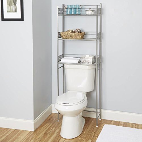 Bathroom Decor Storage Shelves Space Saver (Nickel)