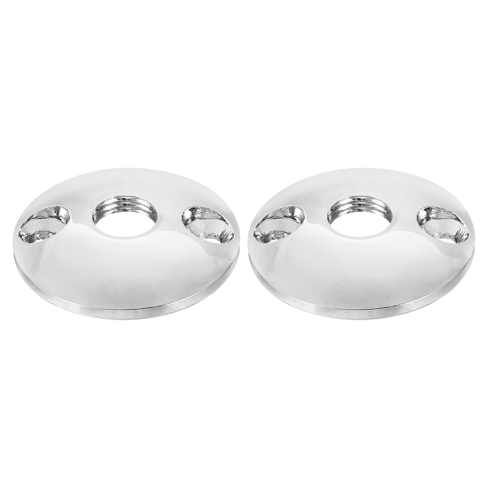 PATIKIL M10 Gooseneck Flange Mount, 2 Pack Female Thread Nut Screw Round Base Table Mounting for Gooseneck Hose Adapter, Aluminum Silver