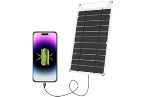 Lixada Solar Panel 7.8 W Ultra Thin Monocrystalline Silicon Solar Panel Charger USB Port for Mobile Phone
