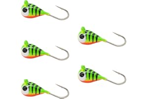 ALICHINO Tungsten Ice Fishing Jig Set Ice Fishing Lures, Max Sensitive Tungsten Tear Drop Ice Jig Head Hook for Panfish, Crappie, Walleye, Perch, Trout, Bluegill