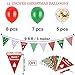 Christmas Decorations Balloon Kit 28 Pcs - Merry Christmas/Santa Claus/Xmas Tree/Snowman/Bell/Star Foil Balloon, Gold Sequin/Red Green Latex Balloon with Air Pump, Banner Gift for New Year Party Decor