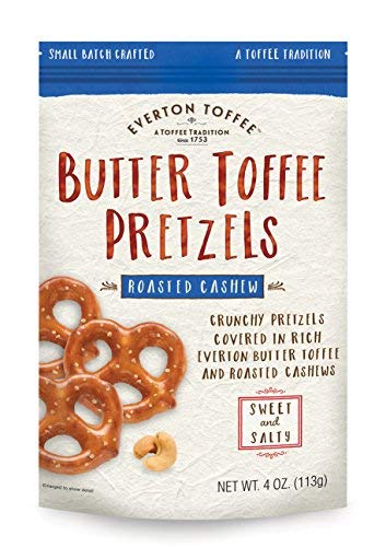Everton Toffee Butter Toffee Pretzels, Variety Pack (4 oz. bag, 3-pack). Gourmet Artisan Toffee Covered Pretzels, Sweet and Salty Mini Pretzel Snacks, Small Batch Crafted