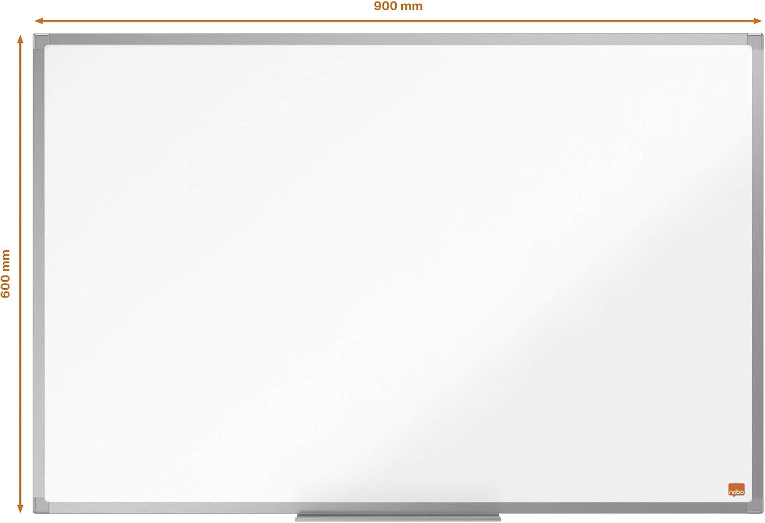 Nobo Enamel Magnetic Whiteboard, 900 x 600mm, Aluminium Trim, Corner Wall Mounting, Includes Whiteboard Pen Tray - Image 4