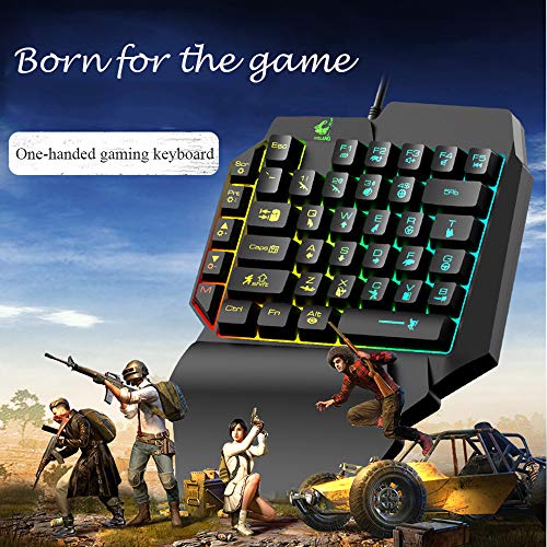 LexonElec-Mobile-Game-Controller-Keyboard-and-Mouse-Converter-One-Hand-Gaming-KeyboardRainbow-Backlight-Breathing-Keyboard-and-Mouse-for-PUBG-Mobile-Android-Tablet-Games
