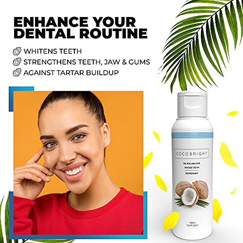 Cocobright All Natural Mouthwash Whitening with Coconut Oil Pulling for