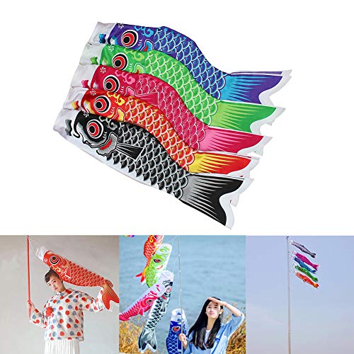 Garden Colorful Japanese Style Carp Streamer Windsock Fish Flag Home Party Decoration - Red 40cm