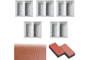 AZURAOKEY 5 Pcs Brick Template DIY Paving Mould Concrete Block Mold DIY Path Maker Portable Corridor Concrete Driveway Stone Path Mold for Garden Yard Parts