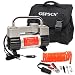 GSPSCN Silver Tire Inflator Heavy Duty Double Cylinders with Portable Bag, Metal 12V Air Compressor Pump 150PSI with Adapter for Car, Truck, SUV Tires, Dinghy, Air Bed etc primary
