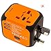 Ailuner Travel Adapter,Worldwide Power Converters Universal World Travel Plug Adapter with 2.4A Dual USB Charger & Worldwide AC Wall Outlet Plugs for USA EU UK AU