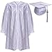 Newrara Unisex Shiny Kindergarten Graduation Gown Cap with Tassel (27, White)
