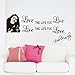 MLMSZ Love The Life You Live Bob Marley Quotes with His Smiling Face Removable Vinyl Wall Decals Poster Wall Art Wallpaper Wall Stickers Home Decoration (Black)