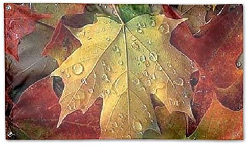 Autumn Leaves Art Watercolor Paintin Garden Flag 3' X 5'