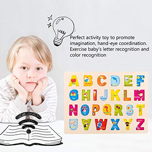Joqutoys Wooden Alphabet Puzzle Toddlers Learning Upper Case Letters Blocks ABC Puzzles Educational Toys for Girl Boy Gifts