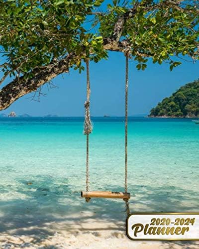 2020-2024 Planner: Tropical Paradise 5 Year Monthly Calendar & Organizer with Inspirational Quotes | Five Year Schedule Agenda with Spread View, To-Do’s, Vision Board & Notes | Myanmar Exotic Beach