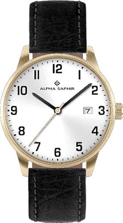 Alpha Saphir Herren-Uhren Quarz Analog 313G