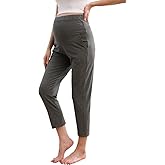 COLOMI Women's Maternity Pants Over The Belly Soft Modal Loose Pregnancy Lounge Trousers Wide Leg for Casual Workout Yoga