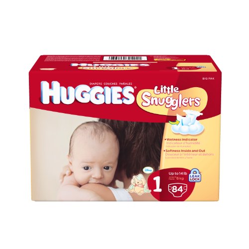 Huggies Little Snugglers Diapers, Size 1, 84 Count
