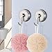 JOMOLA Suction Cup Hooks Heavy Duty for Shower Loofah Towel Holder Vacuum Key Hook Bathroom Glass Shower Door Hanger Wreath Kitchen Dishcloth Hanging Hook Stainless Steel Brushed Finish 2 Packs