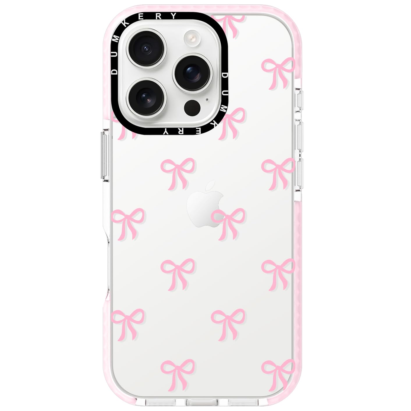 Photo 1 of Dumkery Cute Phone Case Compatible with iPhone 16 Pro Case, Bow Girly Aesthetic Pattern, Soft TPU Shockproof Cases Cover for Girls Women Pink
