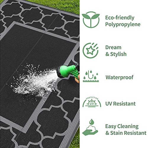 GENIMO 4'x6' Outdoor Rug for Patio, Reversible Plastic Waterproof RV