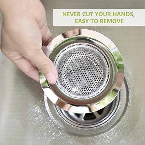 Kitchen Sink Strainer, Cozzine 4.5 Inch Dia Stainless Steel Sink Drain Cover Garbage Disposal Filter Large Wide, Kitchen Trash Strainer Fits Well On Drain, Pack of 2 - Thumbnail 4