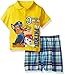 Nickelodeon Boys' Toddler Paw Patrol Polo and Plaid Short Set, Yellow, 2T