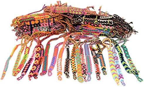 (8-Pack) Assorted Wayuu Bracelet Double Thread - 1 cm ? Handmade Colombian Product ? 20-8