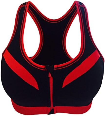 Esast Womens Fashion Racerback Sports Bras-High Impact Workout Gym Activewear Bra Black S
