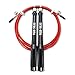 WODSKAI Speed Jump Rope-360° Swivel Ball Bearing-Adjustable Skipping Ropes-Best for Double Unders, MMA, WOD, Crossfit, Boxing Training-Come with a Carrying Bag, Free Extra Cable