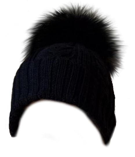 MERRYLAND Mütze XXL Echtfellbommel Pudelmütze Bommelmütze ECHTFELL Hat Real Fur Handmade Fellbommel Echt Fell Bommel Strickmü