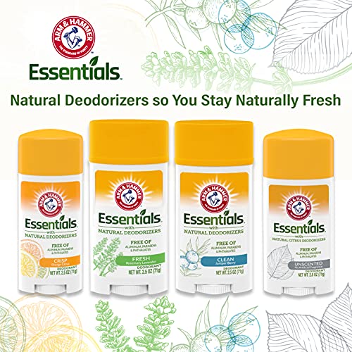 Arm & Hammer Deodorant 2.5 Ounce Essentials Unscented (73ml) (3 Pack