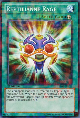 Yu-Gi-Oh! - Reptilianne Rage (BP02-EN156) - Battle Pack 2: War of the Giants - 1st Edition - Mosaic Rare