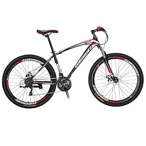 Eurobike X1 Mountain Bike, 21 Speed Mountain Bicycle 27.5 Inch,Front Suspension MTB Bikes for Men/Women,Muti Colors