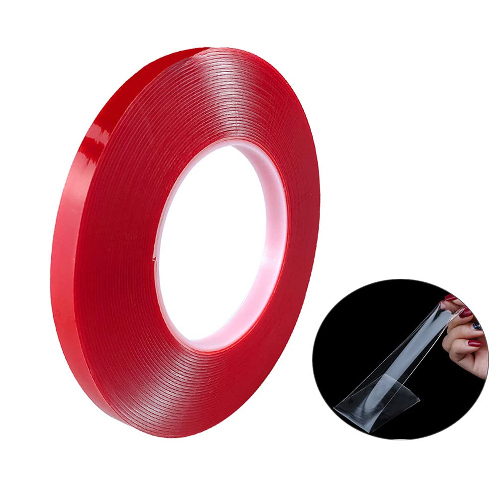 QitinDasen 10m X 10mm Premium Heavy Duty Transparent Acrylic Foam Mounting Tape, Roll Double Sided Adhesive Tape, Waterproof & Heat Resistant, for Indoor and Outdoor (Thick 1mm)