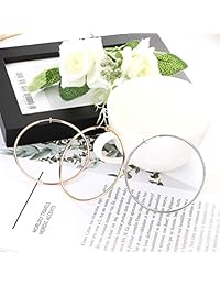 Udalyn 3 Pairs Stainless Big Hoop Earrings Set Clip On Hoop Earrings For Women Large Non Pierced Earring Jewelry 40 50 60mm