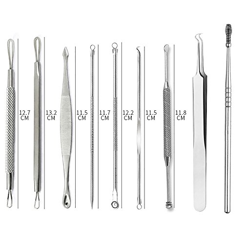 image for Iusun Beauty Iusun Acne Tool, 9PCS Stainless Facial Acne Spot Pimple R