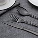 Berglander Flatware Set Shiny Black Gold, 20 Piece Black Flatware, 20 Piece Black Titanium Flatware, 20 Piece Black Gold Plated Stainless Steel Silverware Set Cutlery Sets, Service for 4(Shiny Black)