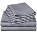 4 Piece Deep Pocket 1800 Series Bed Sheet Set Comfortable, Breathable, Soft & Extremely Durable Quality Platinum Bedding Set, Sheet & Pillow Case by Lux Decor Checkered Collection (Queen ,Grey)