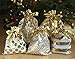 Appleby Lane Reusable Fabric Gift Bags (Standard Set, Gold) Set of 5 bags, three 12x16 inch and two 8x10 in bags