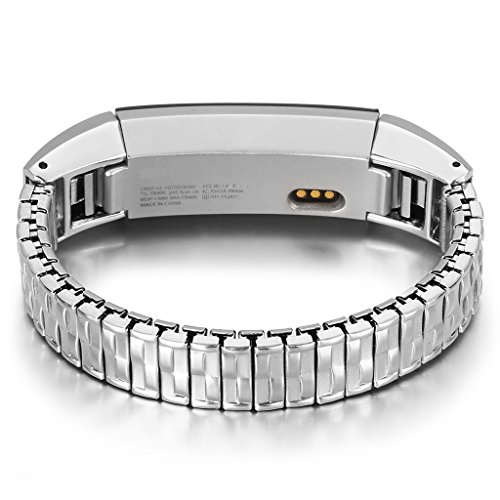 bayite Stainless Steel Stretching Bands for Fitbit Alta Silver Style G