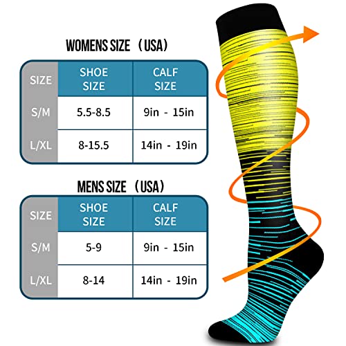 Bluemaple 6 Pack Copper Compression Socks for Women and Men Circulation