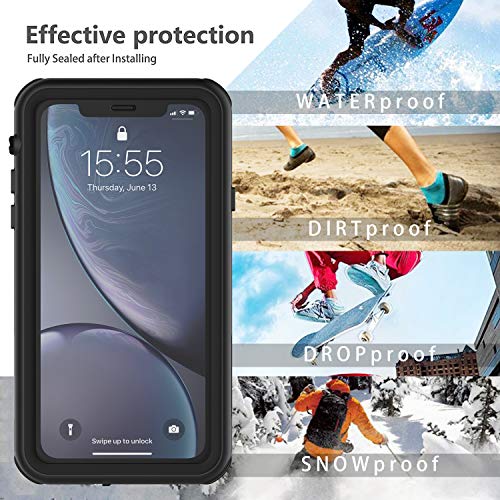 ORDTBY iPhone XR Waterproof Case, 360° Full Body Protection Underwater Cover IP68 Certified for Shockproof Dustproof Snowproof and Waterproof Case for iPhone XR