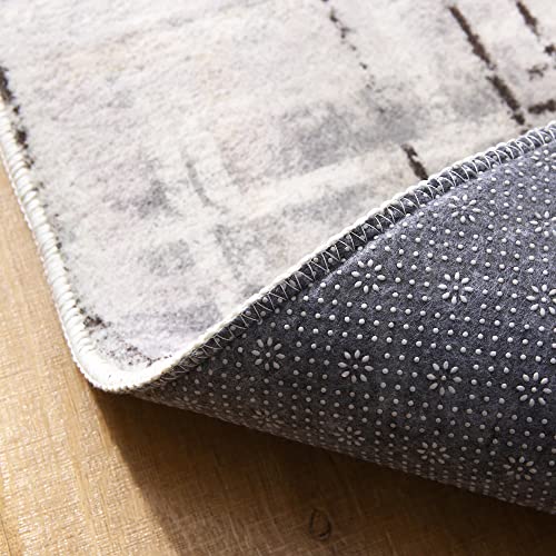 Leesentec Carpet Rug Modern Abstract Rugs for Living Room Short Pile Soft Carpet Bedroom Modern Large Area Rugs for Living Room Non-slip Carpet Floor Mat Home Decor (Beige Grey, 200 x 300 cm)