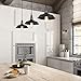 LNC Pendant Lighting for Kitchen Island Barn Hanging Lamp with Paint Baking Finish for Dining Room, Bar Counter, A0190701, Black
