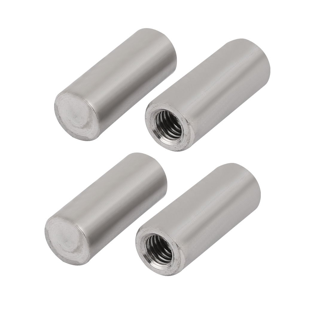 Sourcingmap 304 Stainless Steel M6 Female Thread 10mm x 25mm Cylindrical Dowel Pin 4pcs