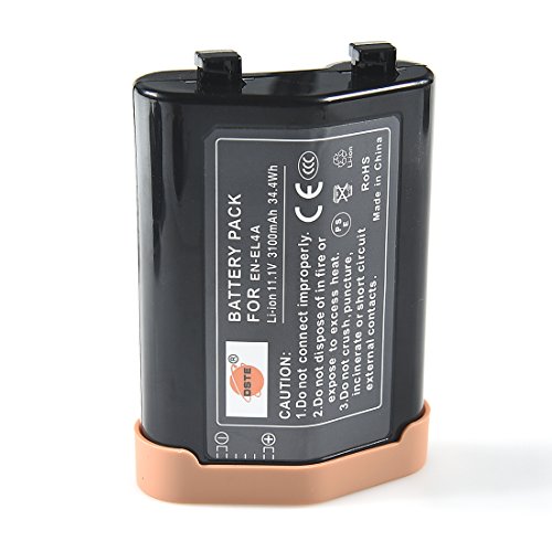 DSTE Replacement for EN-EL4A Rechargeable Li-ion Battery Compatible Nikon D2Z D2H D2Hs D2X D2Xs D3 D3S D3X F6 Camera D300 D300S D700 MB-D12 MB-40 Battery Grip as EN-EL4