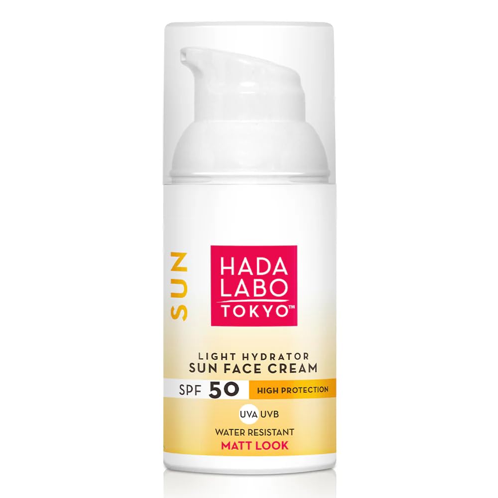 Hada Labo Tokyo - Light Hydrator Sun Face cream with Super Hyaluronic Acid, SPF50, Matt Look, 50 ml Bottle (Pack of 1)